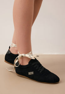 LEOLA black women's suede sneakers