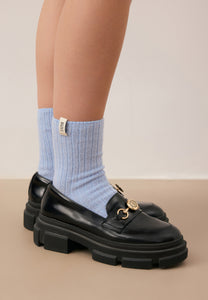 Blue wool-blend socks LANA