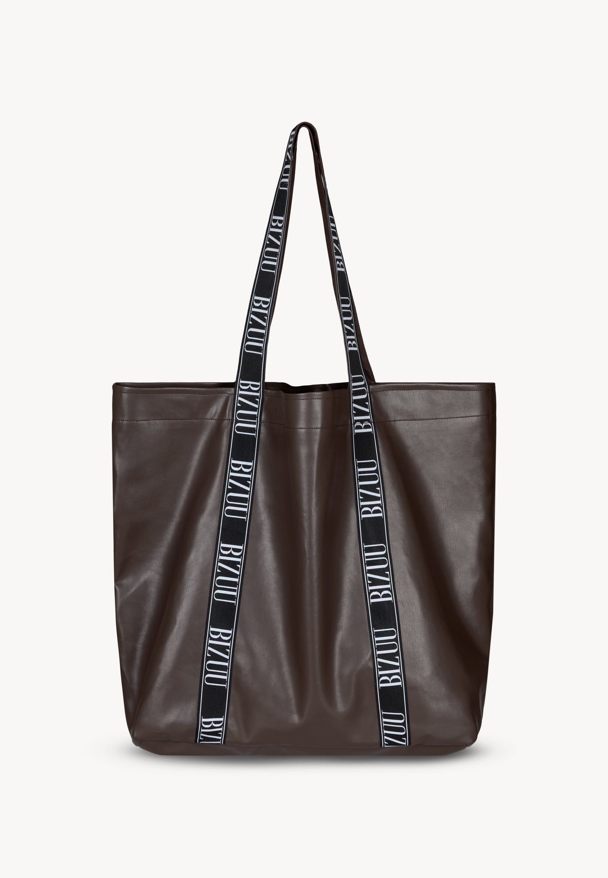 Brown eco-leather shopper bag LETHA