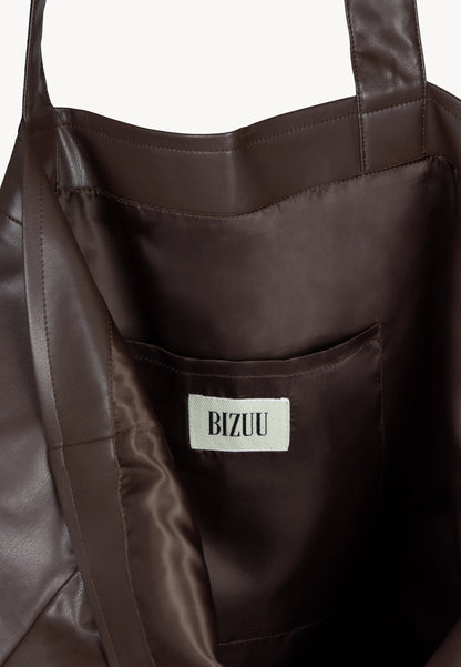 LETHA logo-striped shopper bag, brown