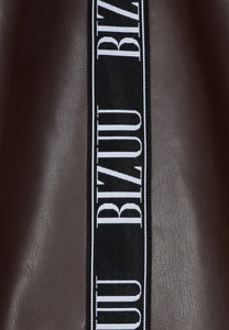 LETHA logo-striped shopper bag, brown