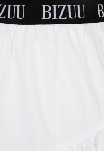 White mini skirt with logoed elastic LILIBET