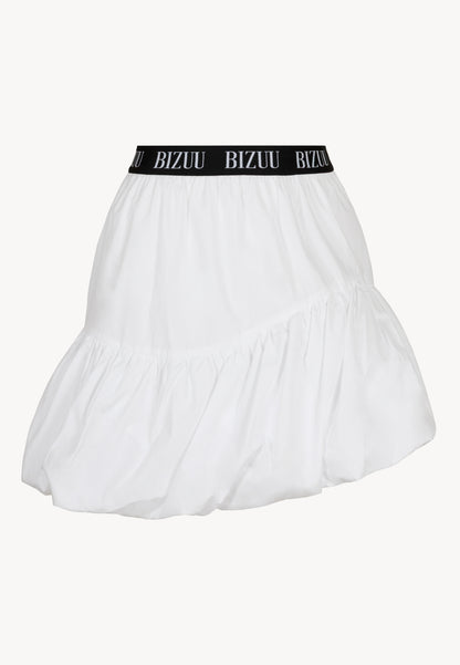 White mini skirt with logoed elastic LILIBET