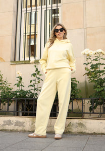 Yellow sweatpants with logoed label TASPY