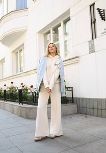 PETRA cream wide-leg sweatpants