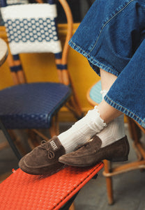 LISANA brown suede moccasins