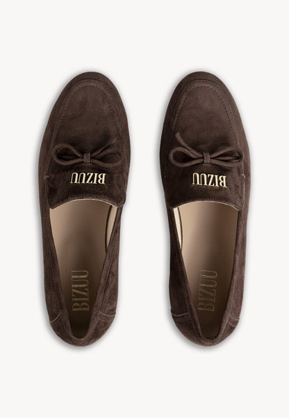 LISANA brown suede moccasins
