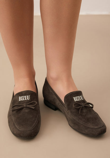 LISANA brown suede moccasins