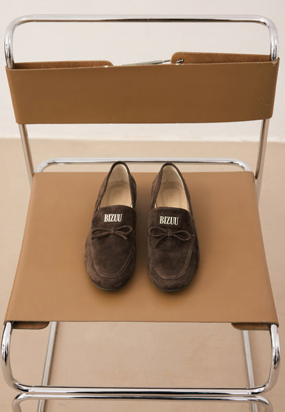 LISANA brown suede moccasins