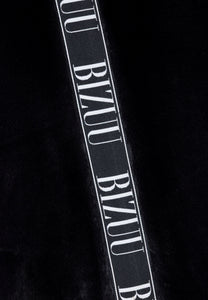 Black fur coat with leopard print on the back LIVORNO