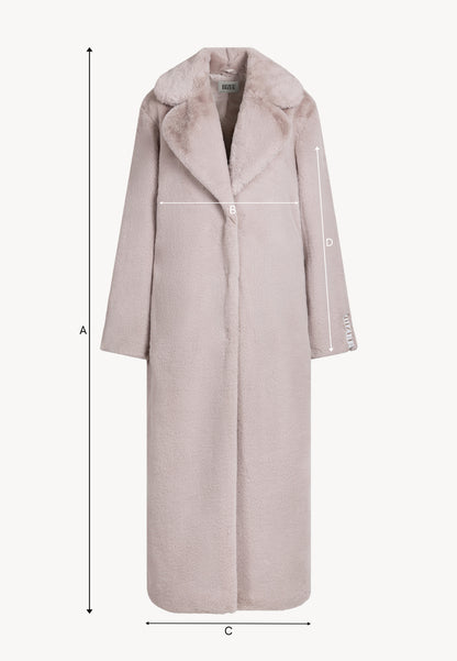 Beige fur coat with a leopard print on the back LIVORNO