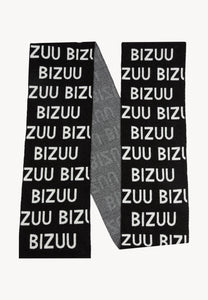 Black logo wool-blend scarf LOGGU
