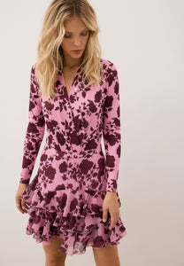 Pink mini skirt with ruffles CANDICE