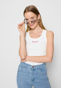Cream top with bizuu LOVIE embroidery