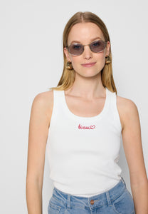Cream top with bizuu LOVIE embroidery