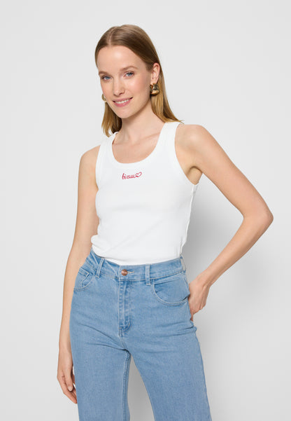 Cream top with bizuu LOVIE embroidery