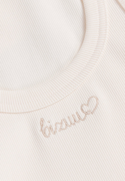 Beige LOVIE top with BIZUU embroidery