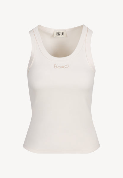 Beige LOVIE top with BIZUU embroidery