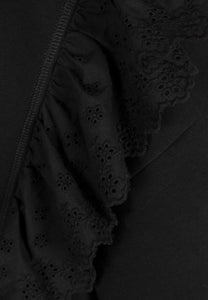 Black LOYA ruffle sweatshirt