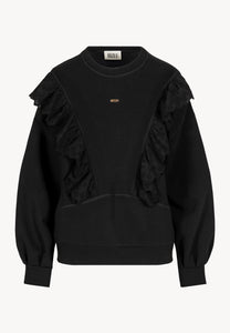 Black LOYA ruffle sweatshirt