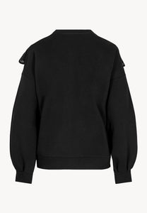 Black LOYA ruffle sweatshirt