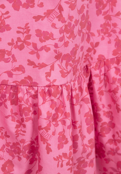Pink midi dress with copyright print LUMIA