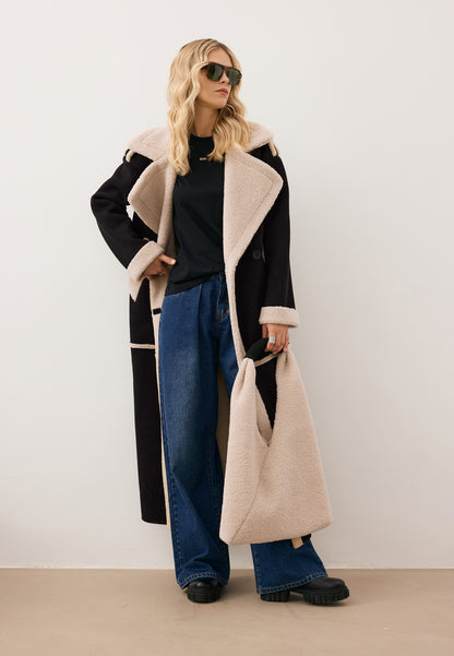 Cream faux shearling bag MULI