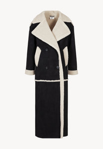 Black MAFARA maxi shearling coat