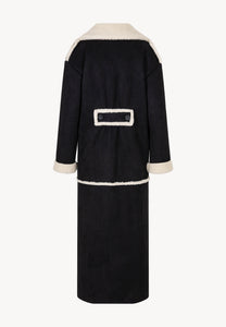 Black MAFARA maxi shearling coat