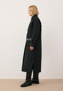 MAREVIA black long quilted coat