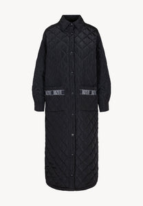 MAREVIA black long quilted coat