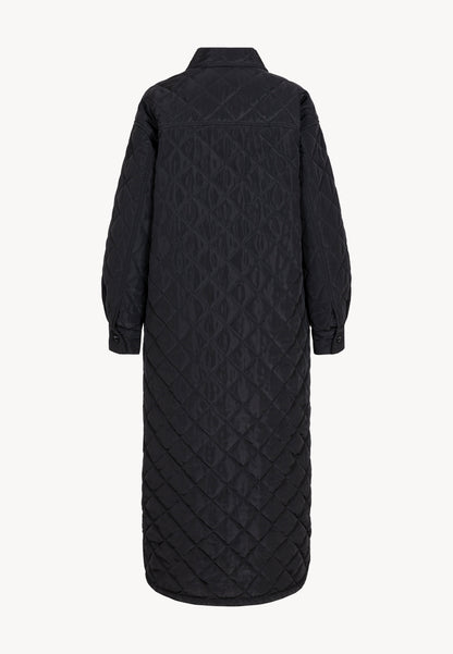 MAREVIA black long quilted coat