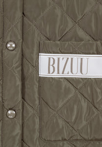 MAREVIA long quilted coat in khaki