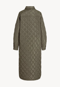 MAREVIA long quilted coat in khaki
