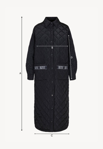 MAREVIA black long quilted coat