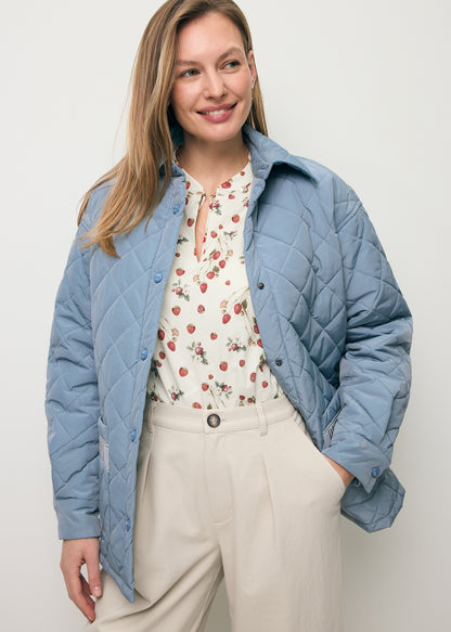Light blue MARIN oversized quilted women’s jacket
