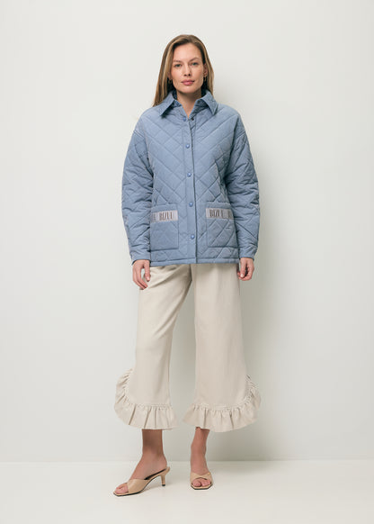 Light blue MARIN oversized quilted women’s jacket