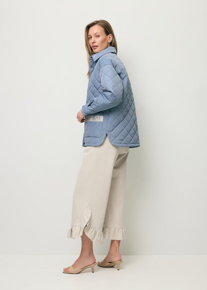Light blue MARIN oversized quilted women’s jacket