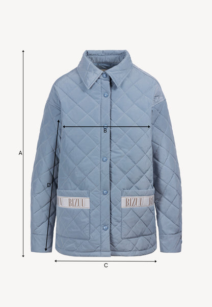 Light blue MARIN oversized quilted women’s jacket