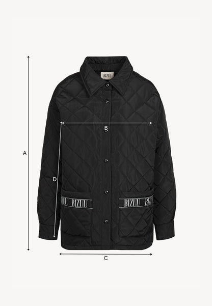 Black oversized quilted jacket for women MARIN