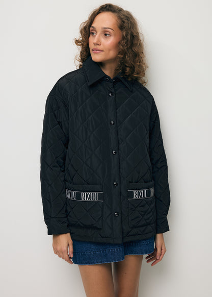 Black MARIN oversized quilted women’s jacket