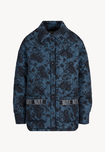 Quilted jacket with original oversized MARIN print in graphite