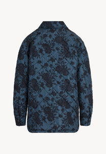 Quilted jacket with original oversized MARIN print in graphite