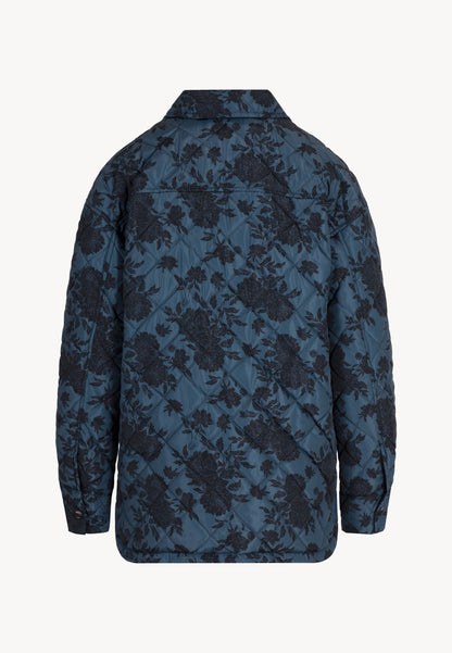 Quilted jacket with original oversized MARIN print in graphite