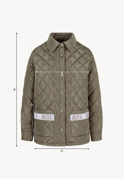 MARIN oversized women's quilted jacket in khaki