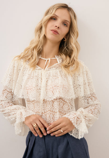 Cream lace blouse MARLY