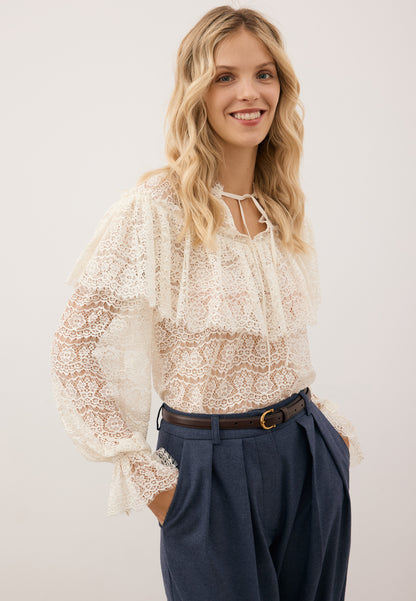 Cream lace blouse MARLY