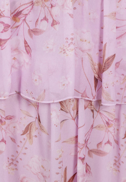 Purple maxi dress with original print MASSI