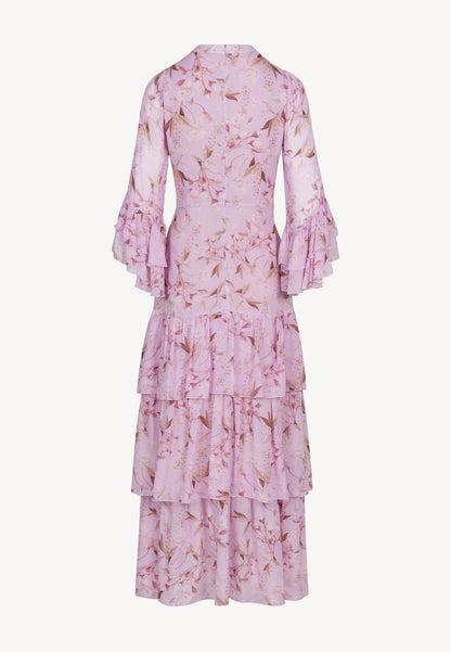 Purple maxi dress with original print MASSI