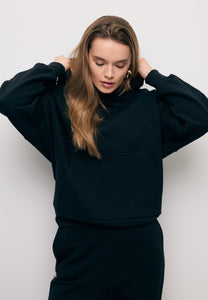 Black oversized hoodie with logo tape MAYRA